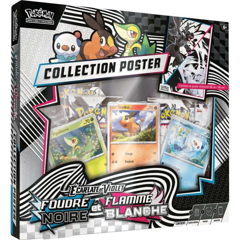 Pokemon - Coffret - 4 boosters - Collection POSTER - V10.5 Ecarlate et Violet - Foudre Noire & Flamme Blanche