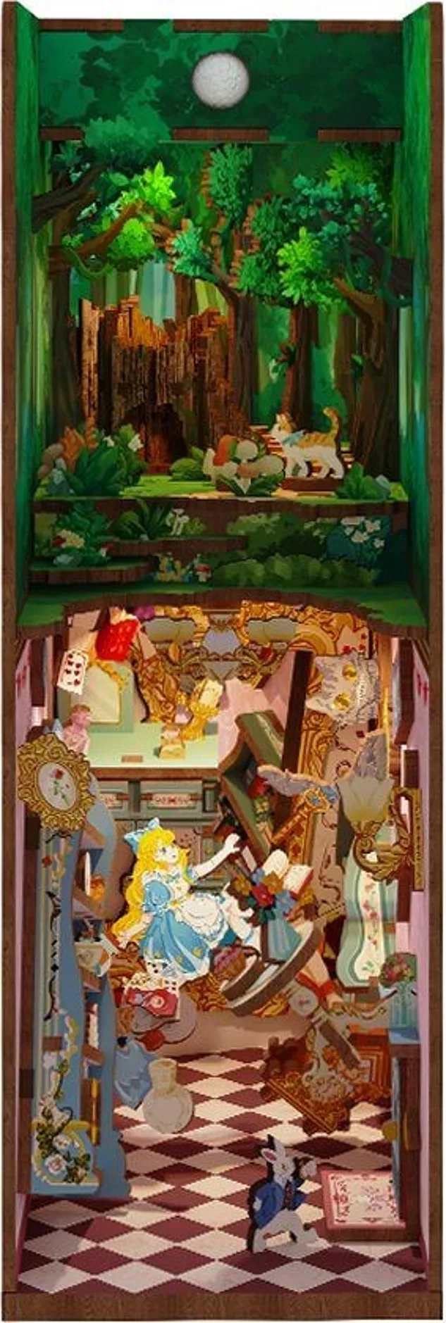 Serre-livres DIY Book Nook Alice au pays des merveilles – Image 2