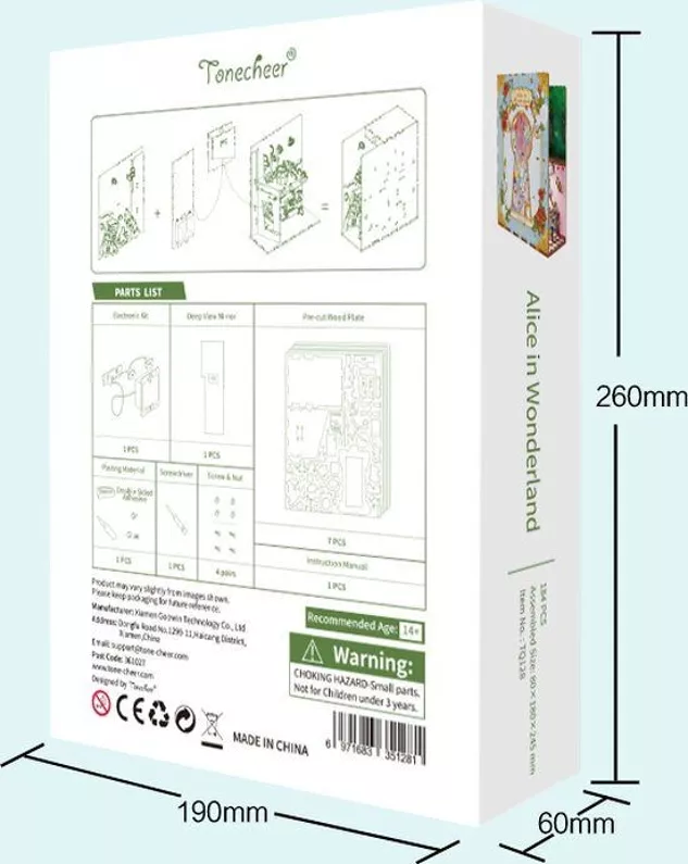 Serre-livres DIY Book Nook Alice au pays des merveilles – Image 4