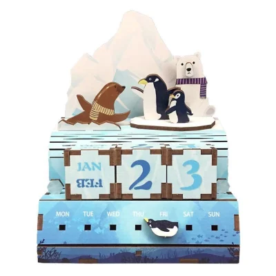 Calendrier puzzle en bois DIY, Date aux glaciers