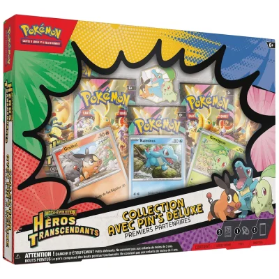 Pokémon - Coffret Premiers Partenaires 5 Boosters ME2.5 avec 3 Cartes Promo et 1 Pin's Deluxe