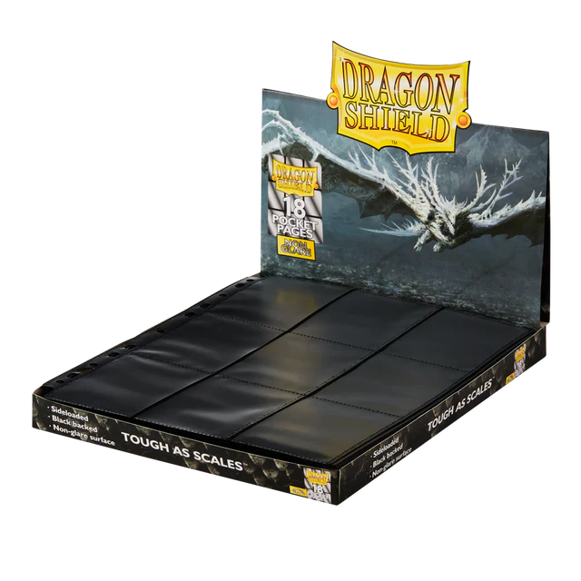 Arcane Tinman Dragon Shield - 18-Pocket Binder Pages Sideloading 50Pk - Clear,Black